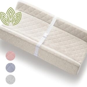 Organic Cotton Quilted Changing Pad W/Waterproof Foam Matress - Natural